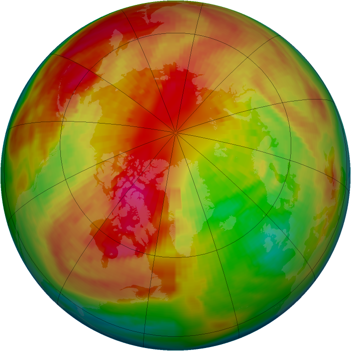 Arctic ozone map for 07 March 1984
